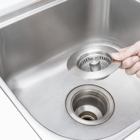 3-in-1 Sink Drain Protector & Strainer Pop-Up Stopper Clog Protection Stainless Steel
