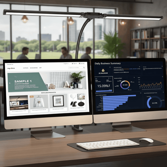 24-Watt LED Desk Lamp with Smart Remote and Dual Expandable Heads