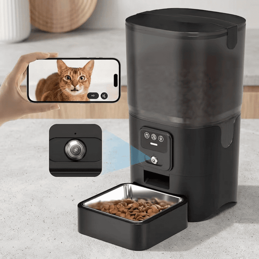 Smart 6L Automatic Pet Feeder with 720P HD Camera & 2-Way Audio – Timed WiFi Dog & Cat Food Dispenser