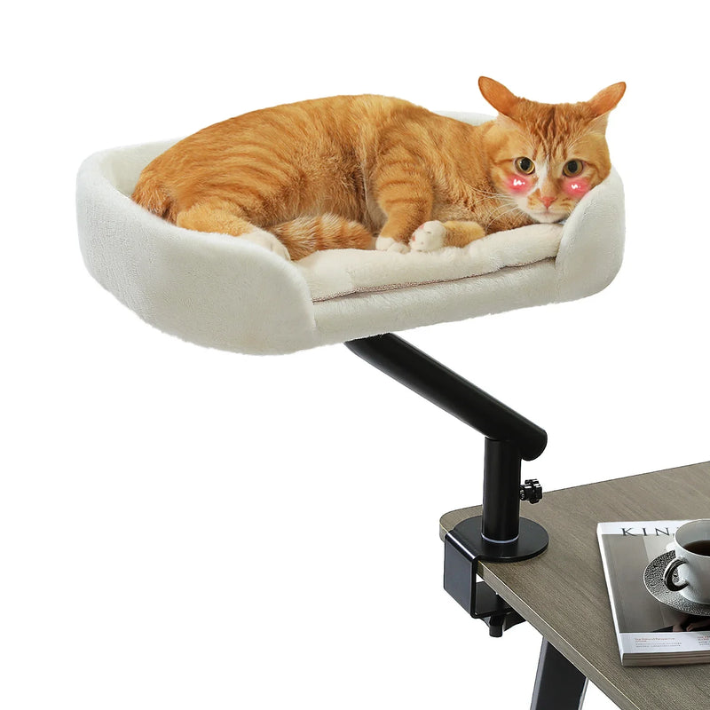 Load image into Gallery viewer, Cat Desk Bed, 360° Rotatable Cat Bed Stand for Indoor Cats, Adjustable Cat Basket, Cats Hammock for Table, Soft Cat Bed for Desk
