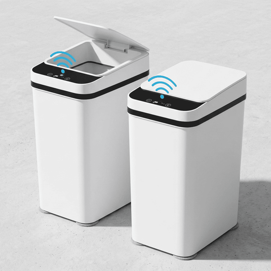 2 Pack 12L Touchless Automatic Trash Cans with Motion Sensor Slim White