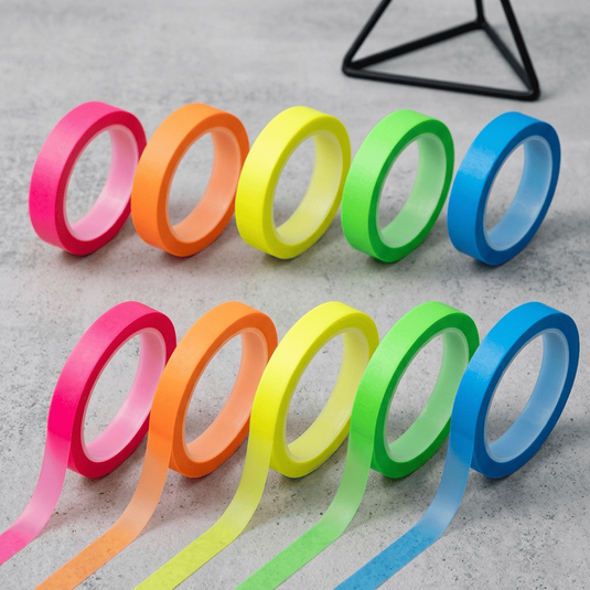 5 Roll Transparent Fluorescent Index Tabs 5m Sticky Note Highlight Tape