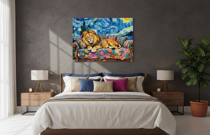 Load image into Gallery viewer, Lion Wall Art Printable Colorful Digital Download Animal Print 4x3 1024x768
