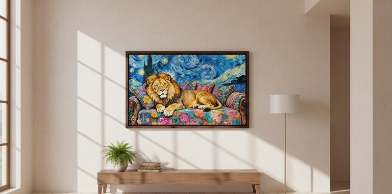 Load image into Gallery viewer, Lion Printable Wall Art Colorful Painting Digital Download Animal Decor 16x9 1280x720
