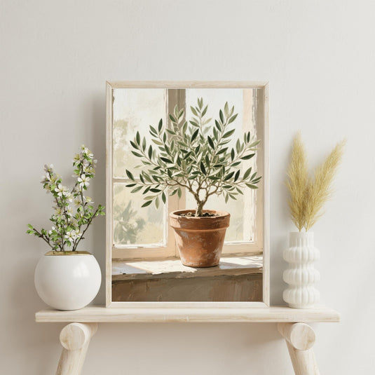 Printable Olive Tree Wall Art Mediterranean Botanical Farmhouse Download