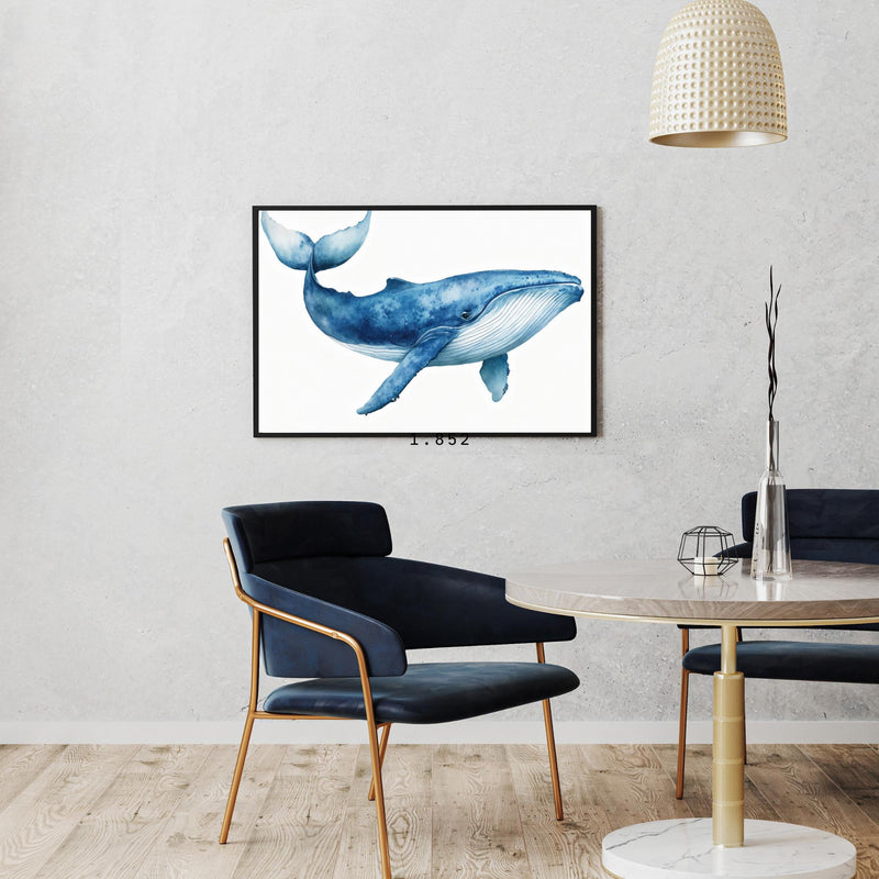 Load image into Gallery viewer, Watercolor Whale Print, Ocean Nursery Art, Coastal Decor (Digital Download)
