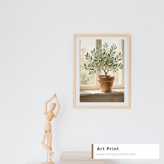 Printable Olive Tree Wall Art Mediterranean Botanical Farmhouse Download