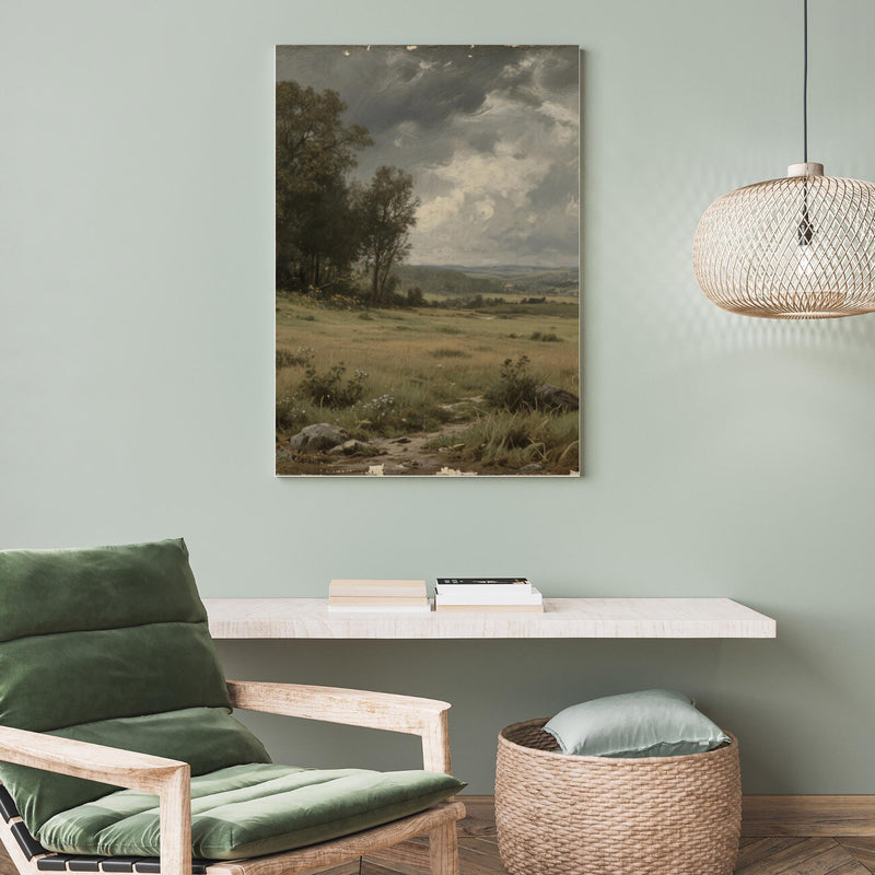 Load image into Gallery viewer, Antique Style Art Rural Landscape Moody Meadow 3x4 Printable Download
