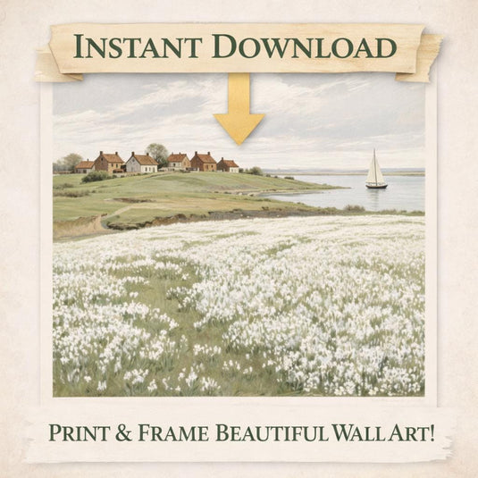 Rustic Coastal Art Cottagecore Wall Display Square Digital Download 1:1 Printable