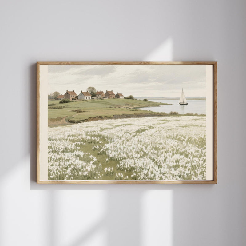 Load image into Gallery viewer, Countryside Wall Art Wildflower Meadow English Cottage Rustic Coastal Square Digital Download 1:1
