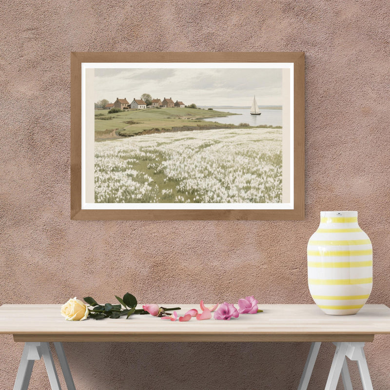 Load image into Gallery viewer, Countryside Wall Art Wildflower Meadow English Cottage Rustic Coastal Square Digital Download 1:1
