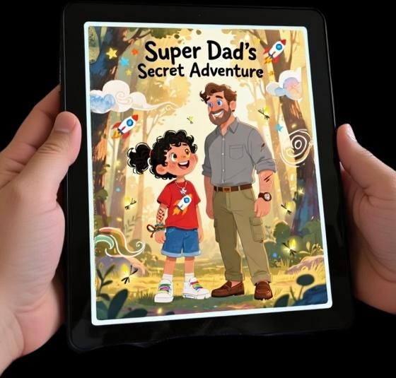 Load image into Gallery viewer, Super Dad’s Secret Adventure Bedtime Story Kids Illustrated eBook

