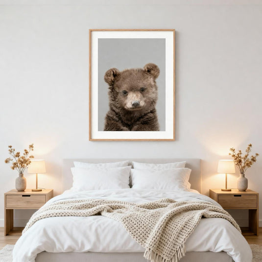 Bear Cub Print Nursery Decor 1280x1280 Woodland Wall Art