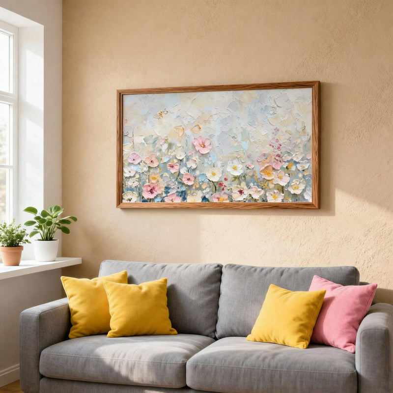Load image into Gallery viewer, Spring Floral Printable Wall Art, Abstract Pastel Flower Digital Download, 4:3 1024x768 Artwork

