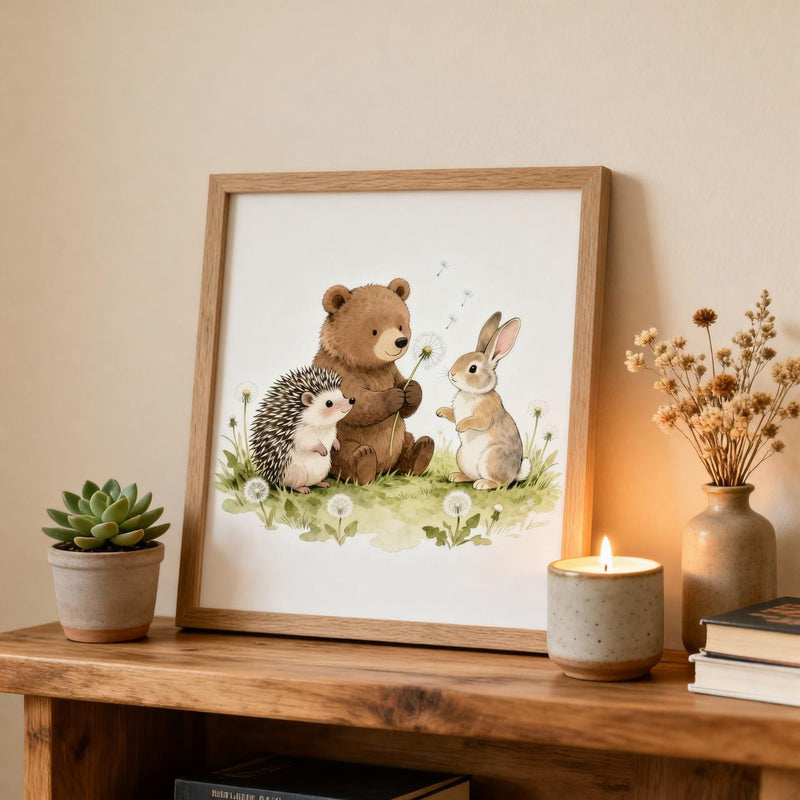 Load image into Gallery viewer, Forest Nursery Decor Baby Animal Prints Wall Art Set Digital Download
