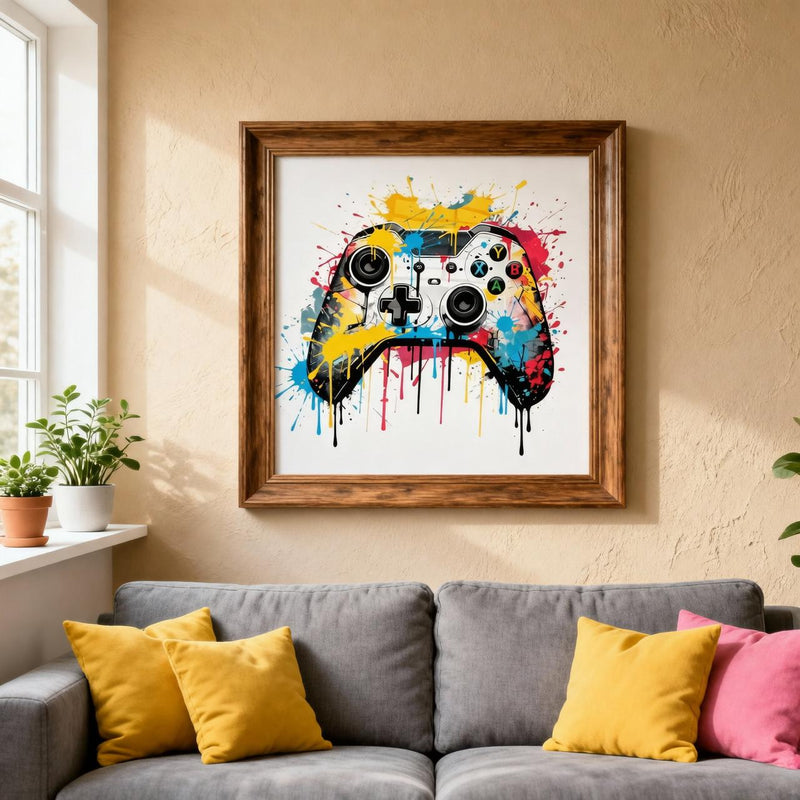 Load image into Gallery viewer, Gaming Wall Art Set Gamer Room Graffiti Controller 1:1 1024x1024 Digital Download
