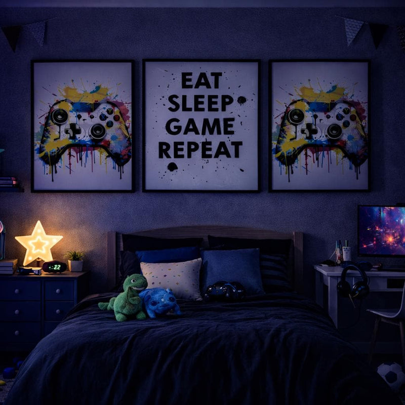 Load image into Gallery viewer, Gaming Wall Art Set Gamer Room Graffiti Controller 1:1 1024x1024 Digital Download
