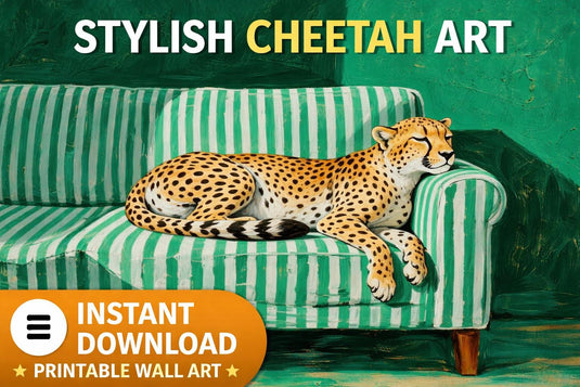 Cheetah Wall Art Printable Animal Decor Digital Download Modern Sofa 4x3 1024x768