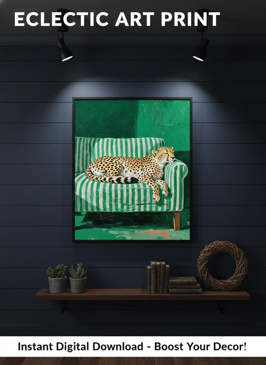 Cheetah Wall Art Printable Modern Animal Boho Decor 3x4 Digital Download