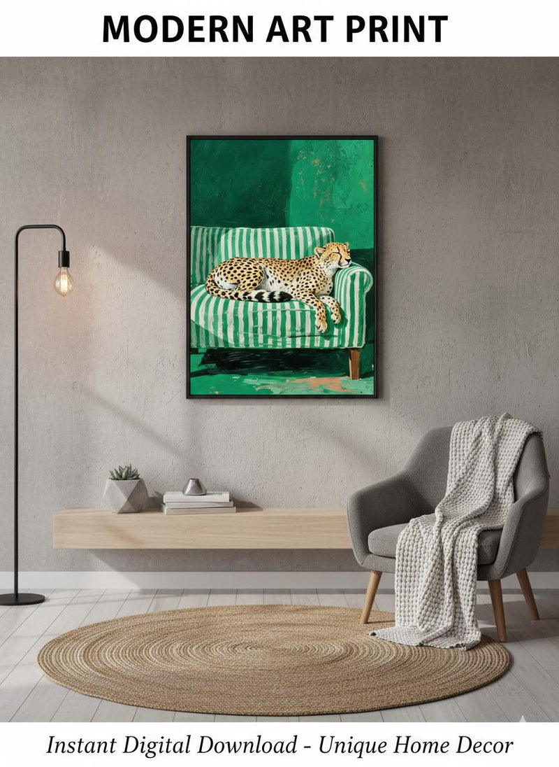 Load image into Gallery viewer, Cheetah Wall Art Printable Modern Animal Boho Decor 3x4 Digital Download

