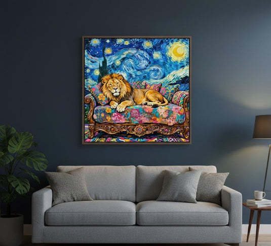 Lion Printable Wall Art Colorful Animal Decor Digital Download 1x1 1024x1024
