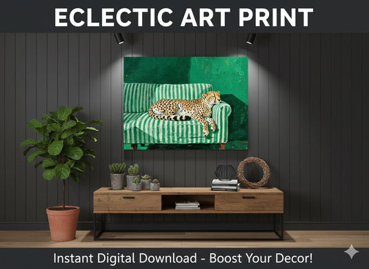 Cheetah Wall Art Printable Animal Decor Digital Download Modern Sofa 4x3 1024x768