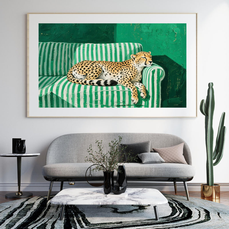 Load image into Gallery viewer, Cheetah Wall Art Printable Animal Decor Digital Download Modern Sofa 4x3 1024x768
