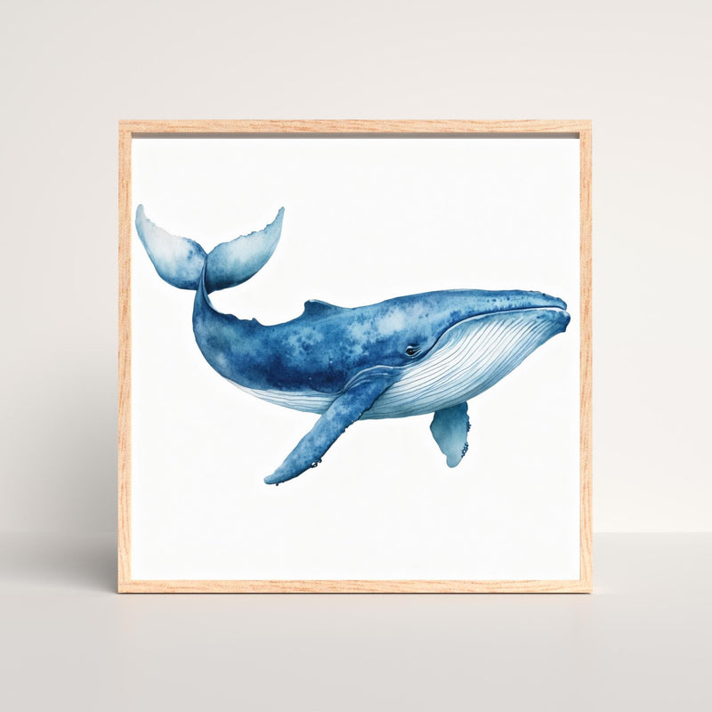 Load image into Gallery viewer, Watercolor Whale Print, Ocean Nursery Art, Coastal Decor (Digital Download)
