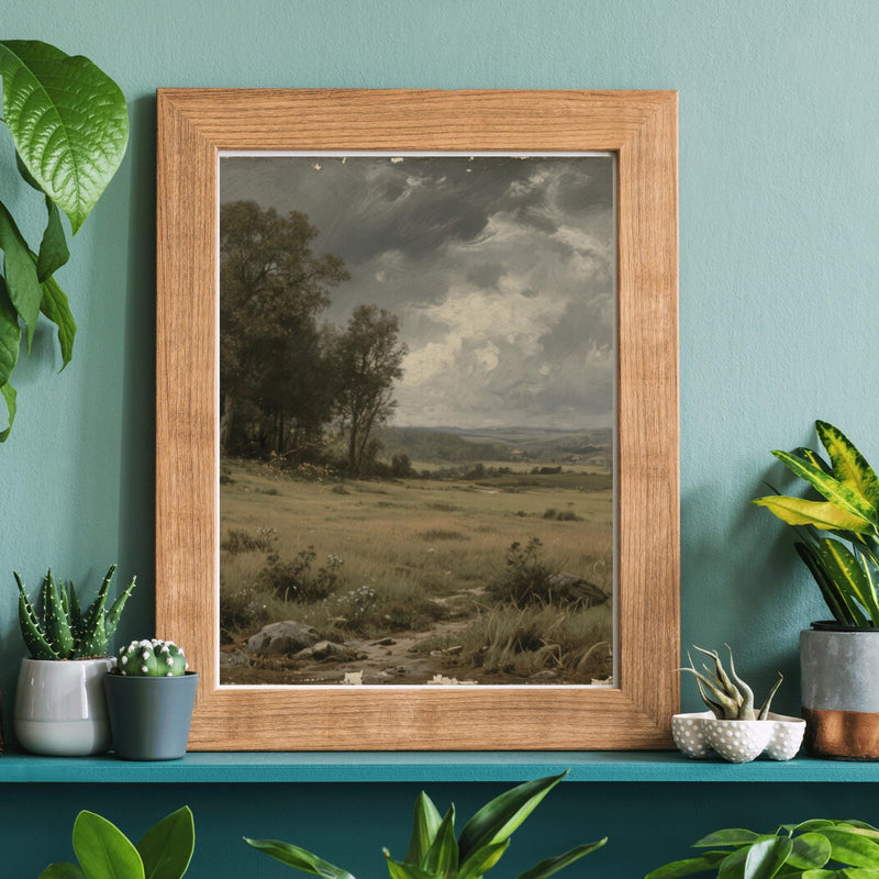 Load image into Gallery viewer, Antique Style Art Rural Landscape Moody Meadow 3x4 Printable Download
