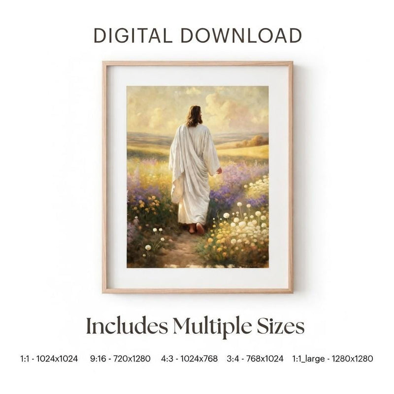 Load image into Gallery viewer, Walk With Me Art Matte LDS Youth Theme 2026 Christ Centered Printable Decor
