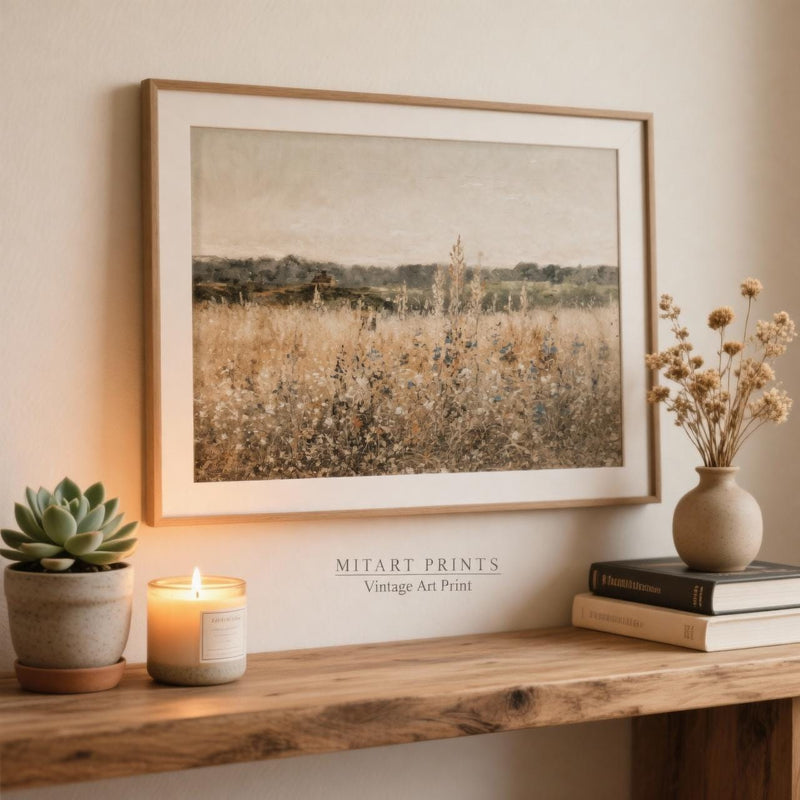 Load image into Gallery viewer, Heritage Landscape Wall Art, Rustic Meadow Printable Download
