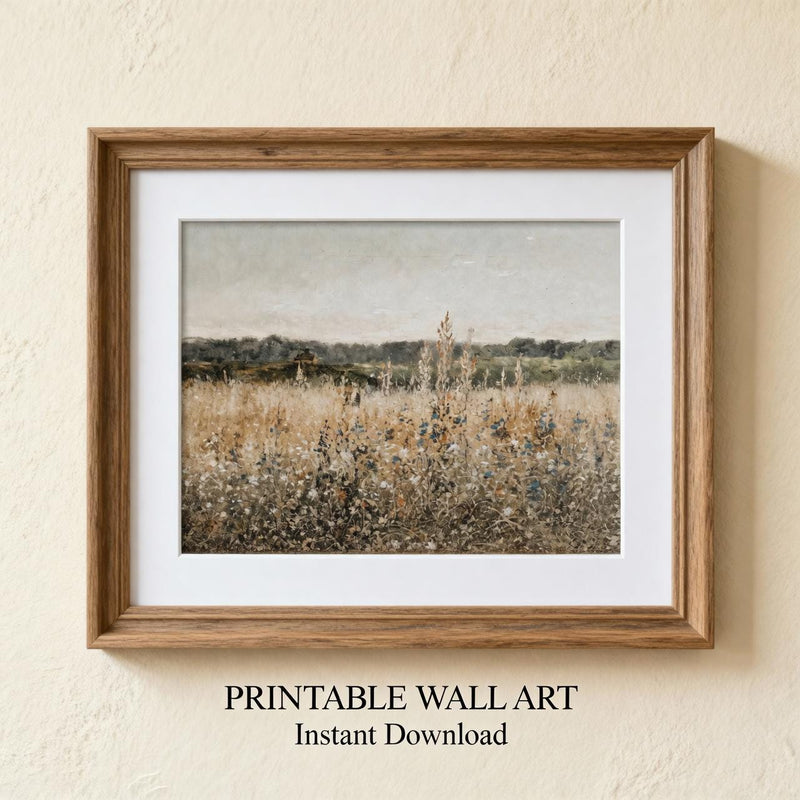 Load image into Gallery viewer, Heritage Landscape Wall Art, Rustic Meadow Printable Download
