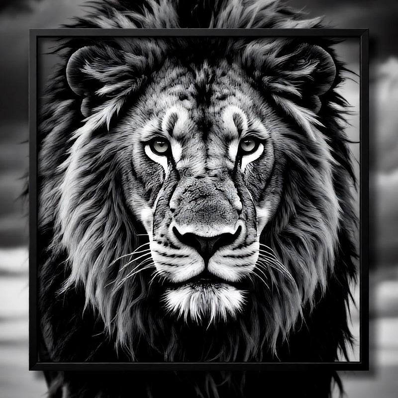 Load image into Gallery viewer, Lion Wall Art Printable Black White Photography Wildlife Masculine Decor Download
