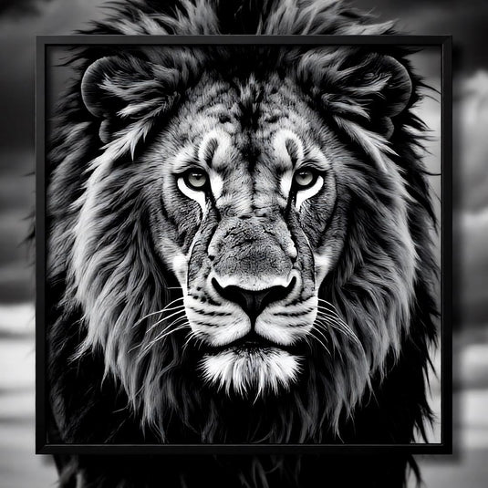 Lion Wall Art Printable Black White Photography Wildlife Masculine Decor Download