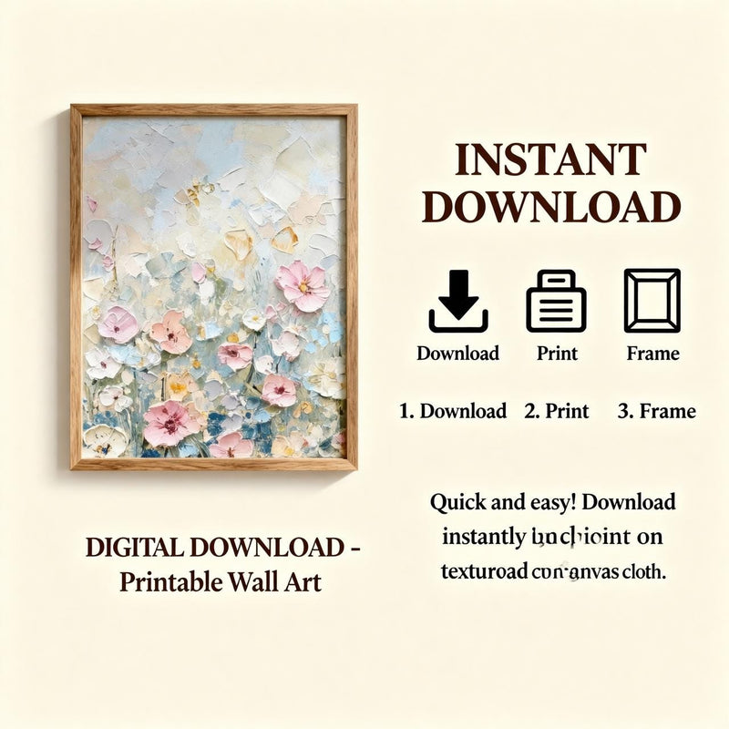 Load image into Gallery viewer, Spring Floral Printable Wall Art, Abstract Pastel Flower Digital Download, 4:3 1024x768 Artwork
