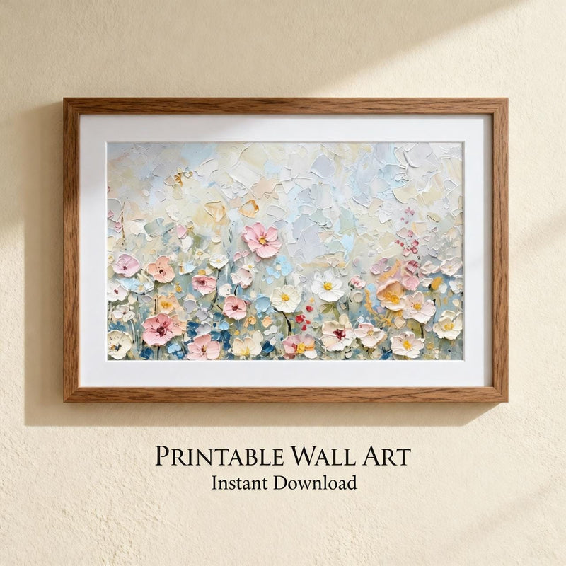 Load image into Gallery viewer, Spring Floral Printable Wall Art, Abstract Pastel Flower Digital Download, 4:3 1024x768 Artwork
