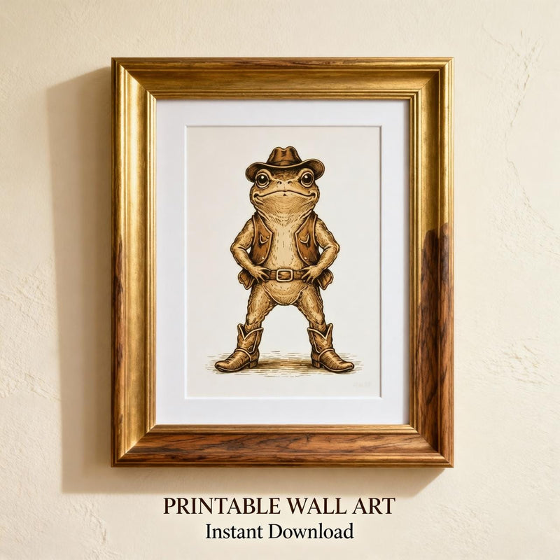Load image into Gallery viewer, Western Nursery Wall Art Set of 3 Funny Cowboy Animal Printable Decor

