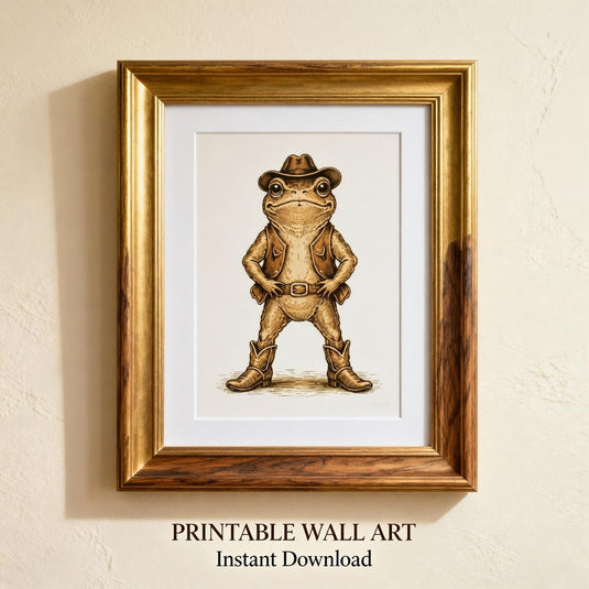 Western Nursery Wall Art Set of 3 Funny Cowboy Animal Printable Decor