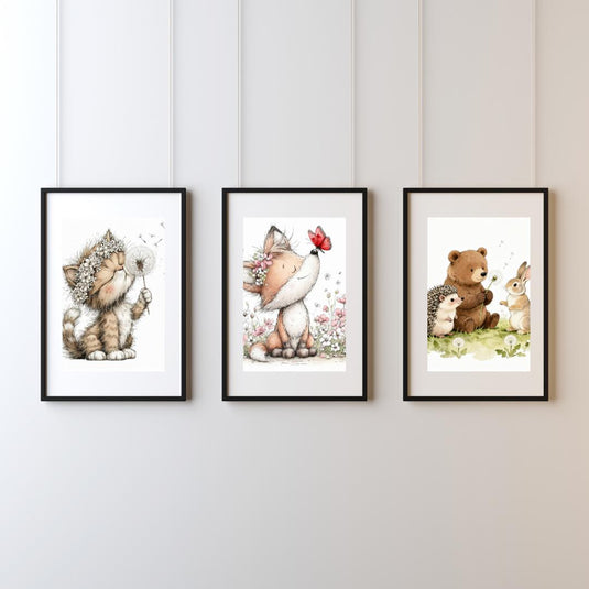 Forest Nursery Decor Baby Animal Prints Wall Art Set Digital Download