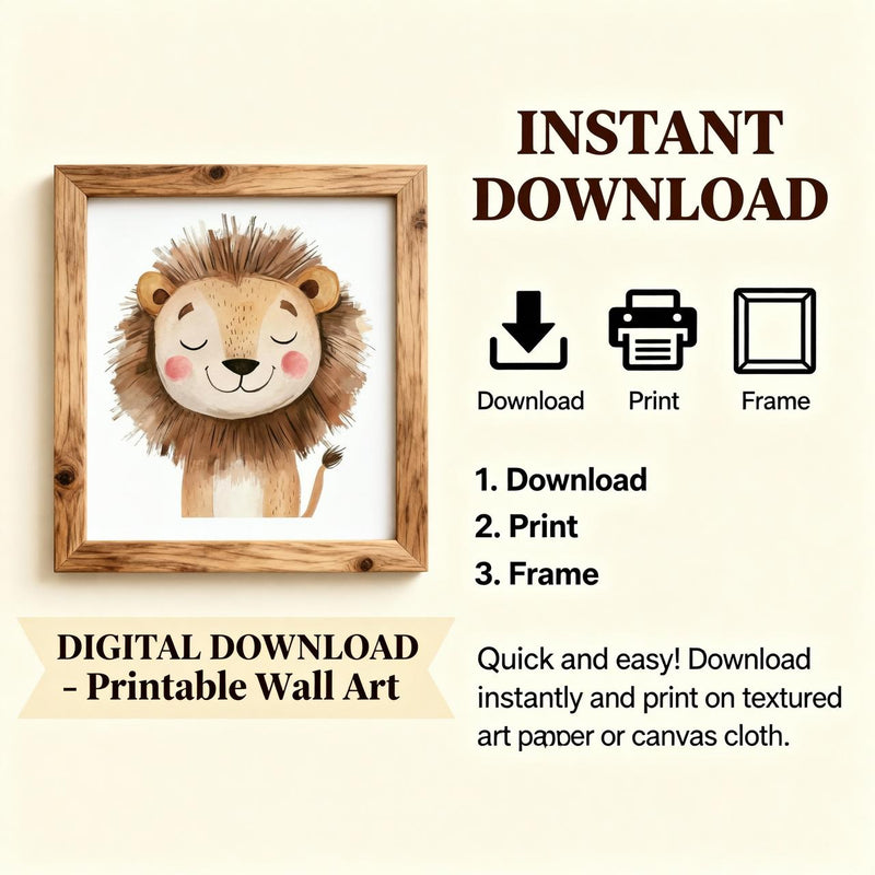 Load image into Gallery viewer, Safari Nursery Wall Art Set Jungle Animal Prints Baby Room Decor 1024x1024 Digital Download
