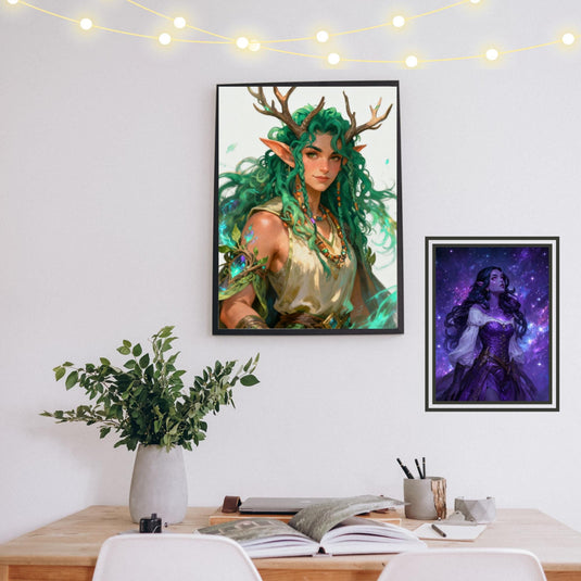 Fantasy Elf Wall Art Printable, Celestial Goddess Decor, Woodland Fairy Digital Download 1024x1024