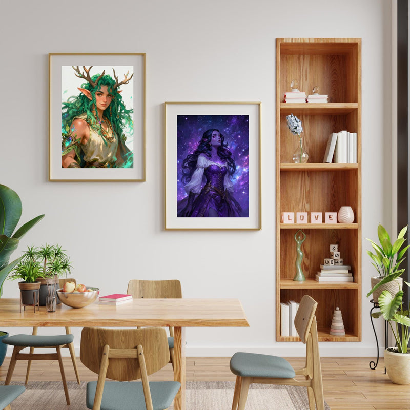 Load image into Gallery viewer, Fantasy Elf Wall Art Printable, Celestial Goddess Decor, Woodland Fairy Digital Download 1024x1024
