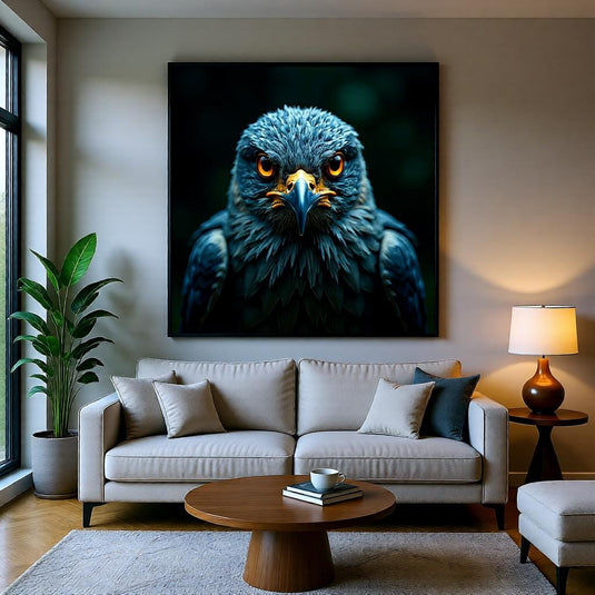 Eagle Print Poster Printable, Woodland Bird Portrait Dark Nature Decor A4 Download