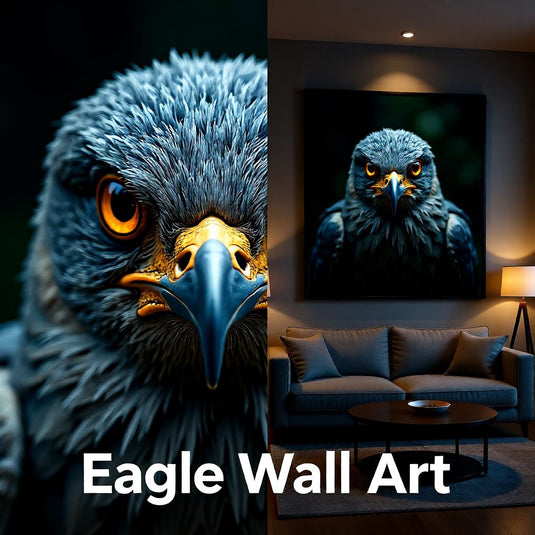 Eagle Print Poster Printable, Woodland Bird Portrait Dark Nature Decor A4 Download