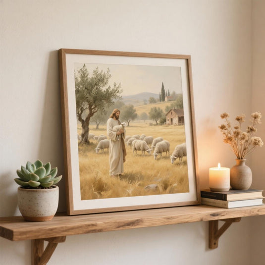 Good Shepherd Jesus Wall Art Printable Matte Christian Decor Church Prayer Room Picture Download