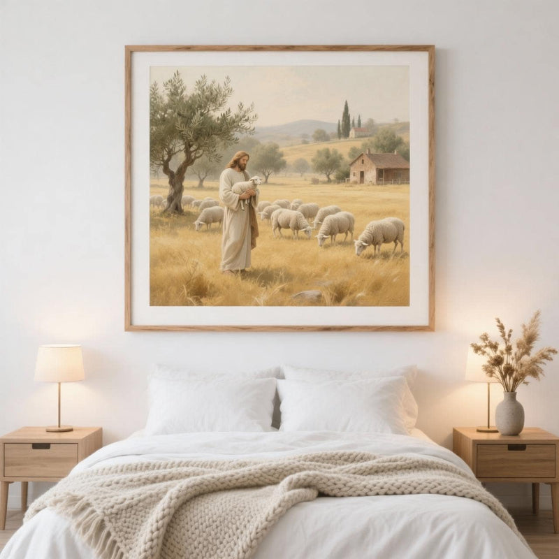 Load image into Gallery viewer, Good Shepherd Jesus Wall Art Printable Matte Christian Decor Church Prayer Room Picture Download
