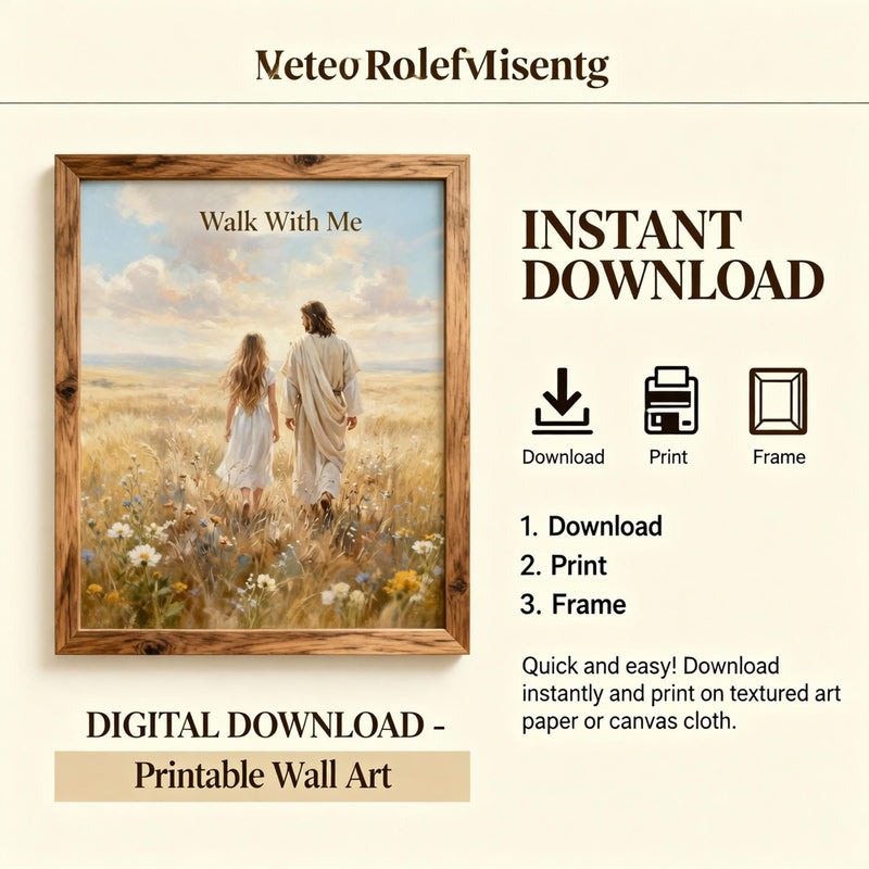 Load image into Gallery viewer, Walk With Me LDS Youth Theme 2026 Printable Wall Art Christian Jesus Digital Download
