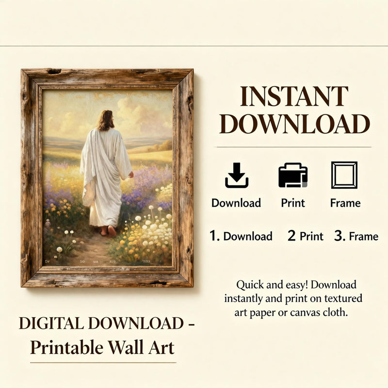 Load image into Gallery viewer, Walk With Me Art Matte LDS Youth Theme 2026 Christ Centered Printable Decor
