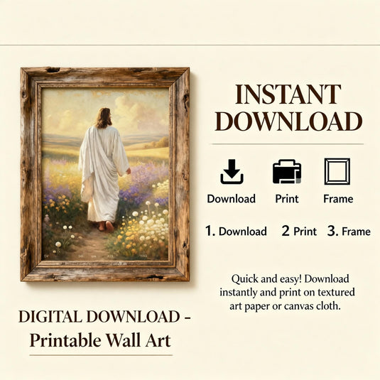 Walk With Me Art Matte LDS Youth Theme 2026 Christ Centered Printable Decor