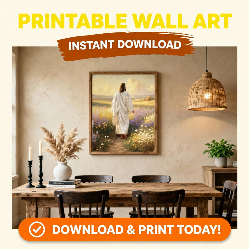 Load image into Gallery viewer, Walk With Me Art Matte LDS Youth Theme 2026 Christ Centered Printable Decor
